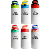 Custom Kids Water Bottle with Pop Lid & Straw – 350ML & 500ML Fann Bliss