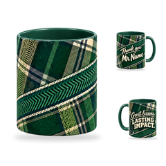 Lasting Impact Mug – 320ml, Dark Green ceramic mug, centre-pattern of the Teacher’s Day artwork