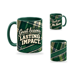 Lasting Impact Mug – 320ml, Dark Green ceramic mug, opposite-side of the Teacher’s Day artwork