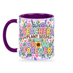 Lavender Seed Garden Teacher Mug – 320ml — left view on a transparent background