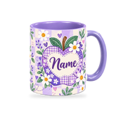 Lilac Patchwork Apple Teacher Mug – 320ml — right view on a transparent background