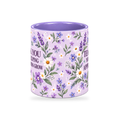 Lilac Wildflower Meadow Teacher Mug – 320ml — center view on a transparent background