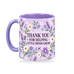 Lilac Wildflower Meadow Teacher Mug – 320ml — left view on a transparent background