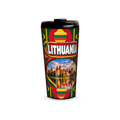 Lithuania 480ml tumbler front view with country design