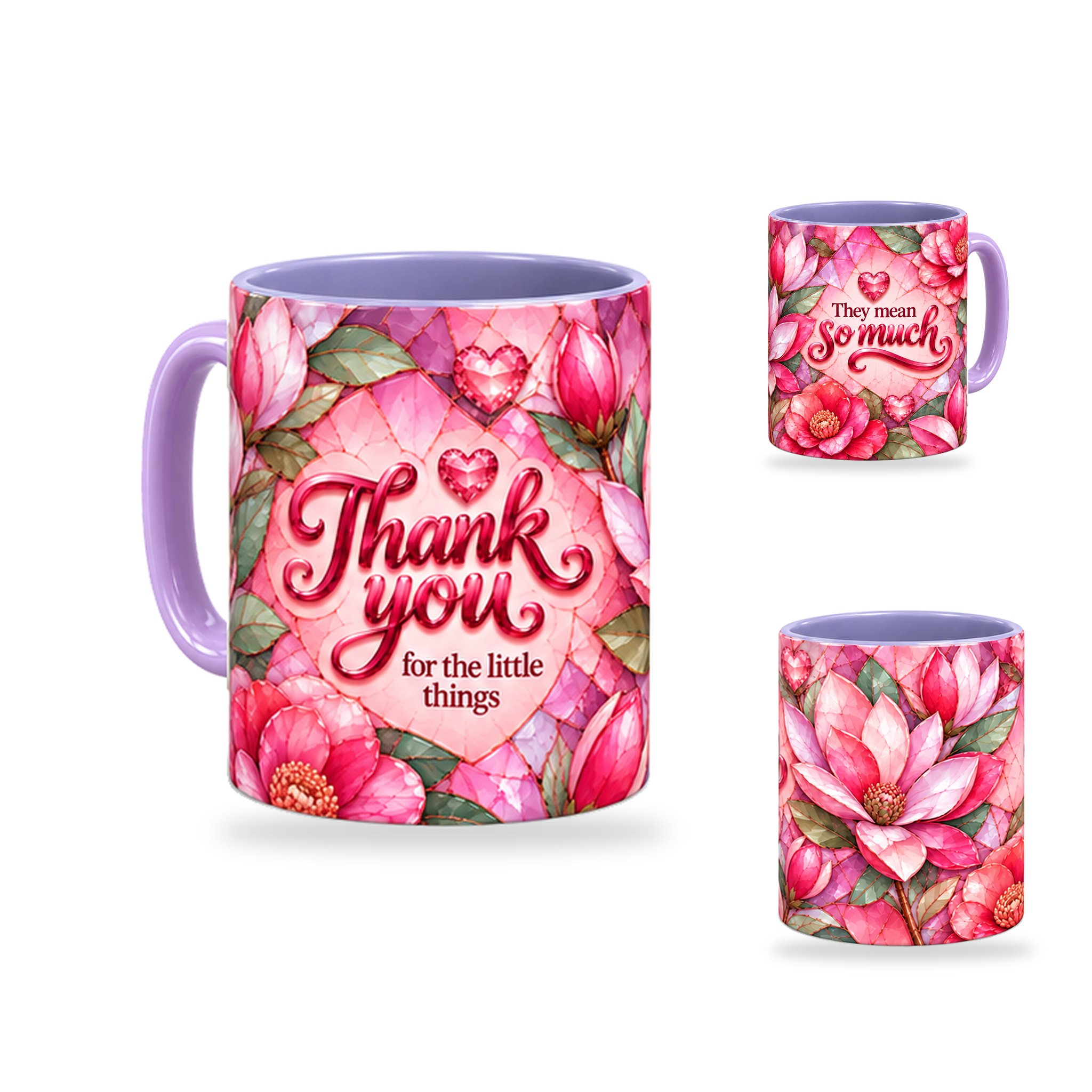 Little Things Mug – 320ml, Light Purple ceramic mug, opposite-side of the Teacher’s Day artwork