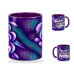Making Things Possible Mug – 320ml, Purple ceramic mug, centre-pattern of the Teacher’s Day artwork