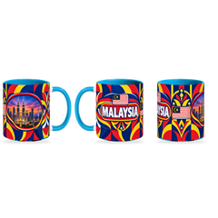 Malaysia Mug – 320ml — three matching angles together on white with a soft shadow