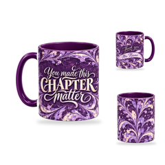 Meaningful Chapter Mug – 320ml, Purple ceramic mug, opposite-side of the Teacher’s Day artwork