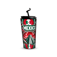 Mexico 480ml tumbler with reusable straw