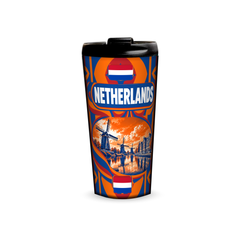 Netherlands 480ml tumbler front view with country design