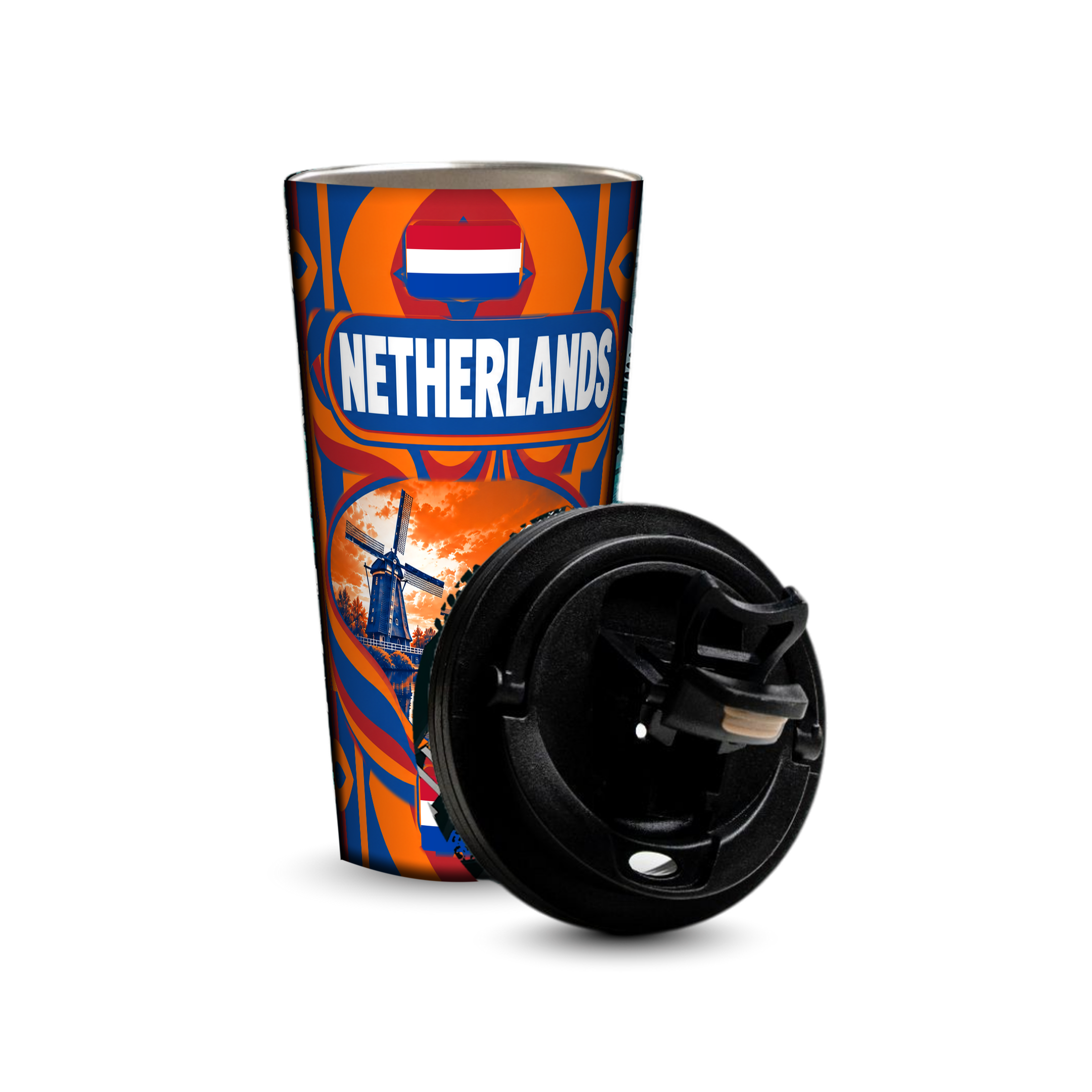 Netherlands 480ml tumbler with removable leak-proof lid