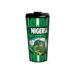 Nigeria 480ml tumbler front view with country design