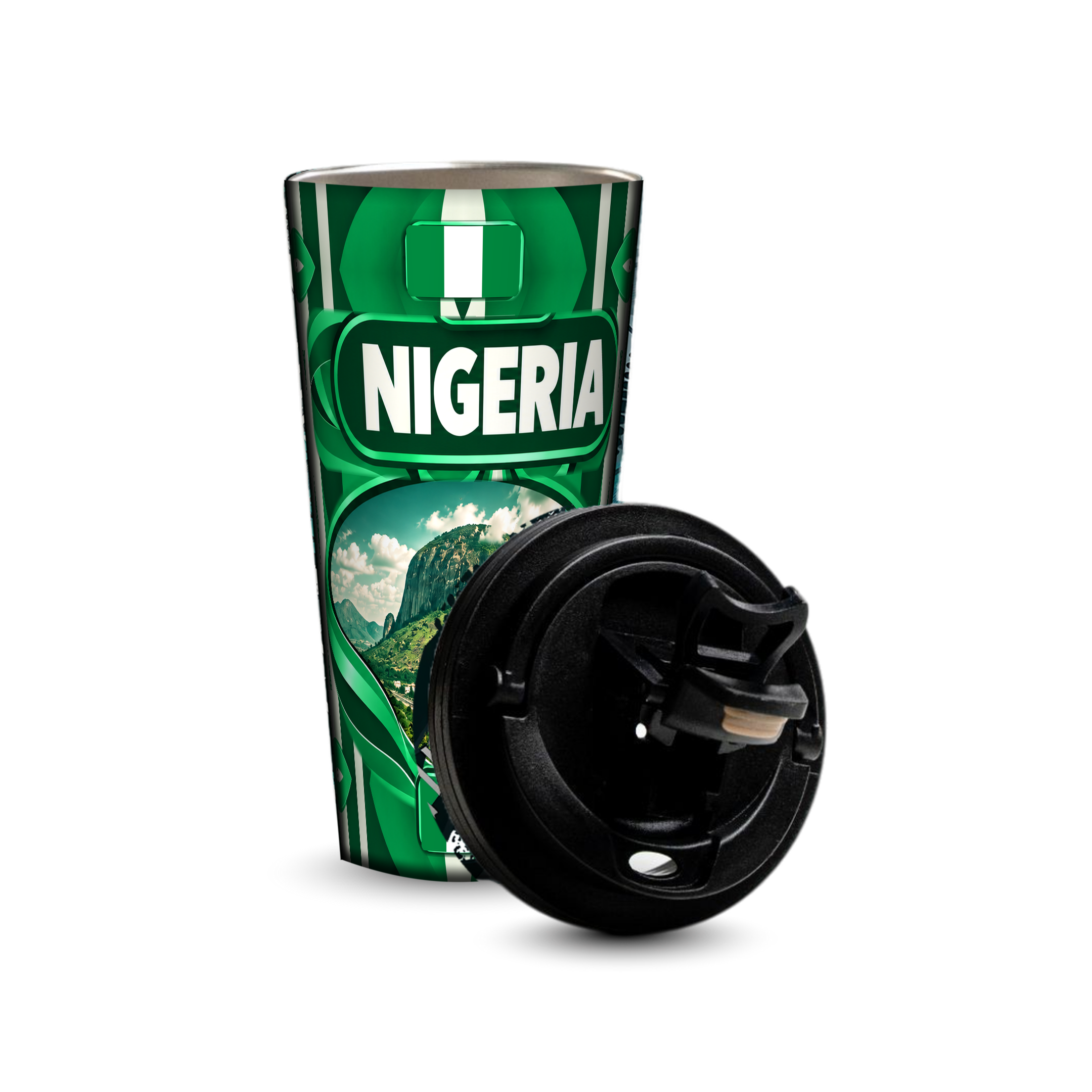 Nigeria 480ml tumbler with removable leak-proof lid