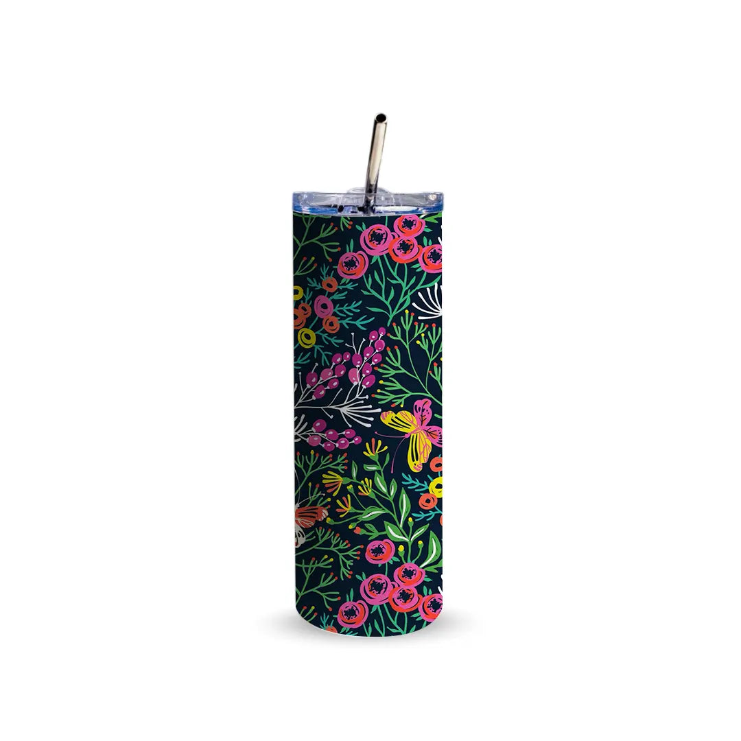 Wild Garden 600ml Tumbler with Straw Fann Bliss