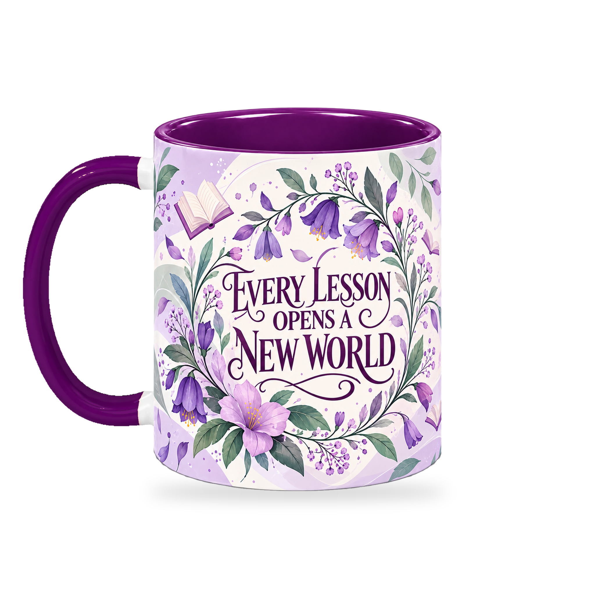 Orchid Knowledge Teacher Mug – 320ml — left view on a transparent background
