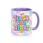 Pastel Rainbow Lessons Teacher Mug – 320ml — right view on a transparent background