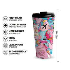 Pink Wanderlust 480ml Tumbler by Fann Bliss — 480ml capacity and key features