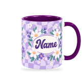 Purple Daisy Club Teacher Mug – 320ml — right view on a transparent background
