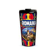 Romania 480ml tumbler front view with country design