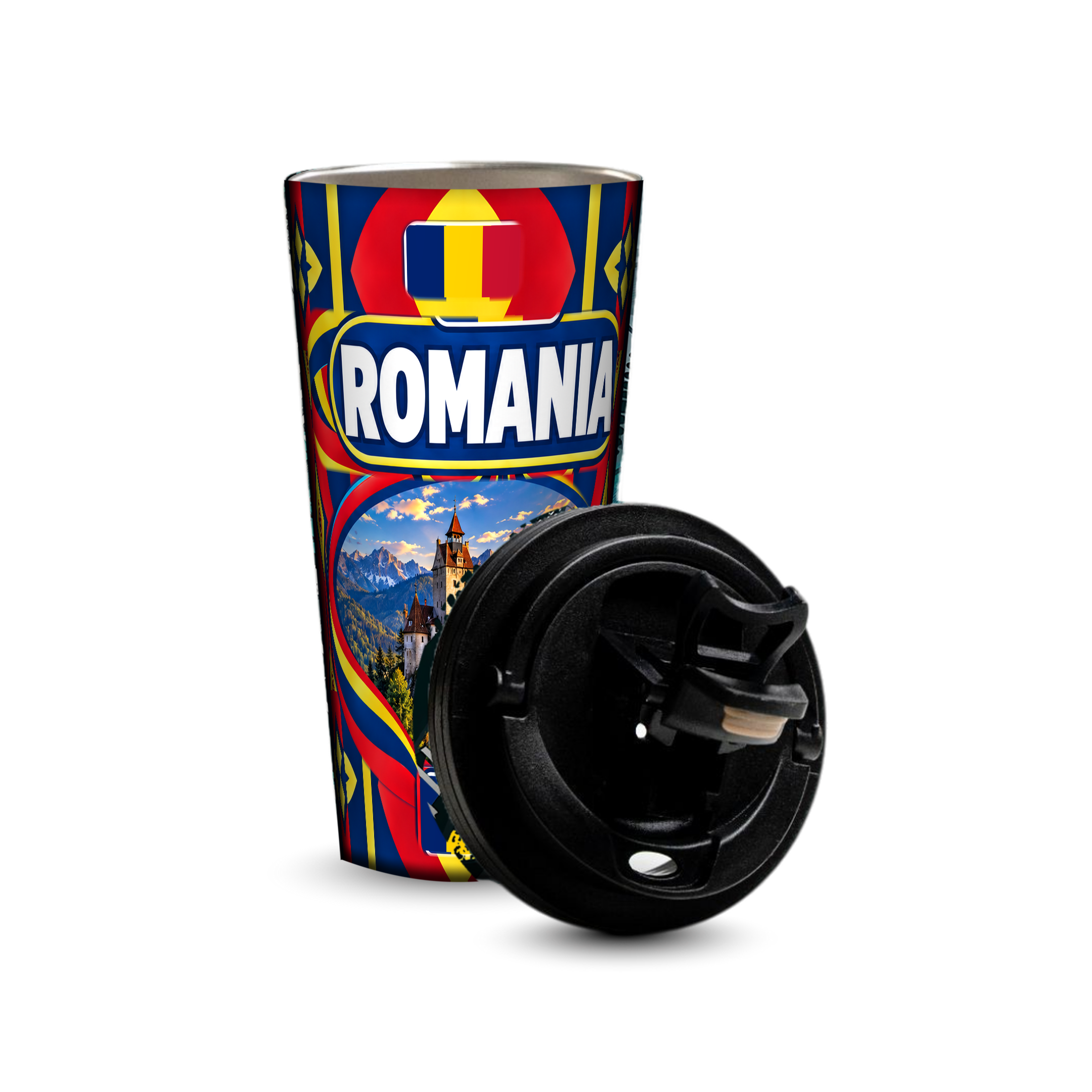 Romania 480ml tumbler with removable leak-proof lid