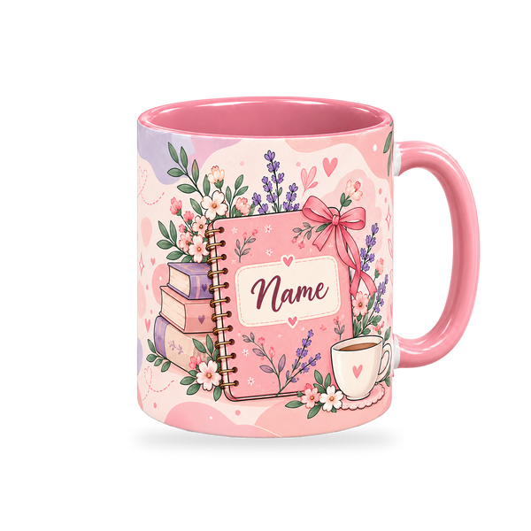 Rose Reading Nook Teacher Mug – 320ml, right view on a transparent background