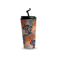 Safari Patch 480ml Tumbler by Fann Bliss — raised drinking spout view