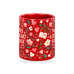 Scarlet Heart Lessons Teacher Mug – 320ml — center view on a transparent background