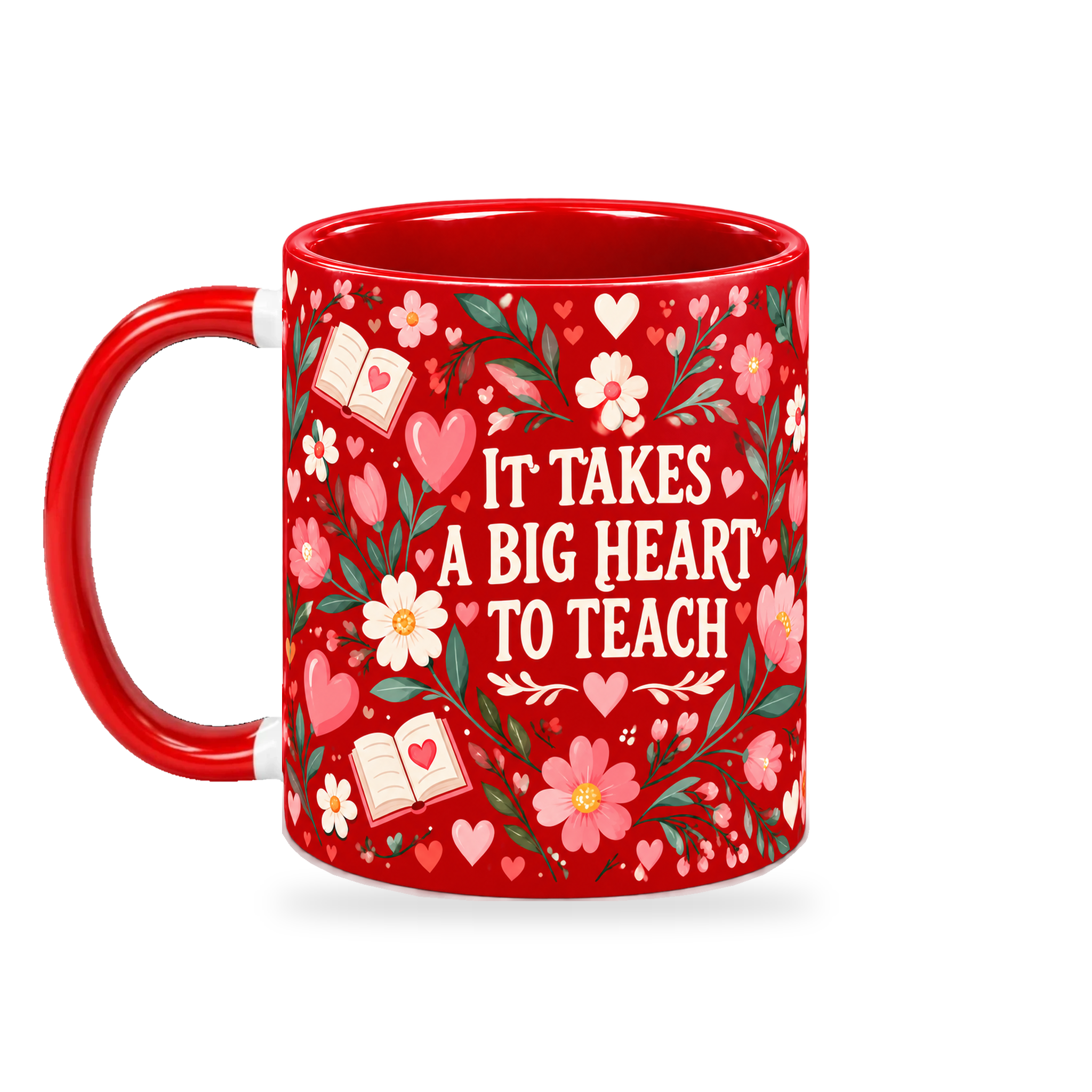 Scarlet Heart Lessons Teacher Mug – 320ml — left view on a transparent background