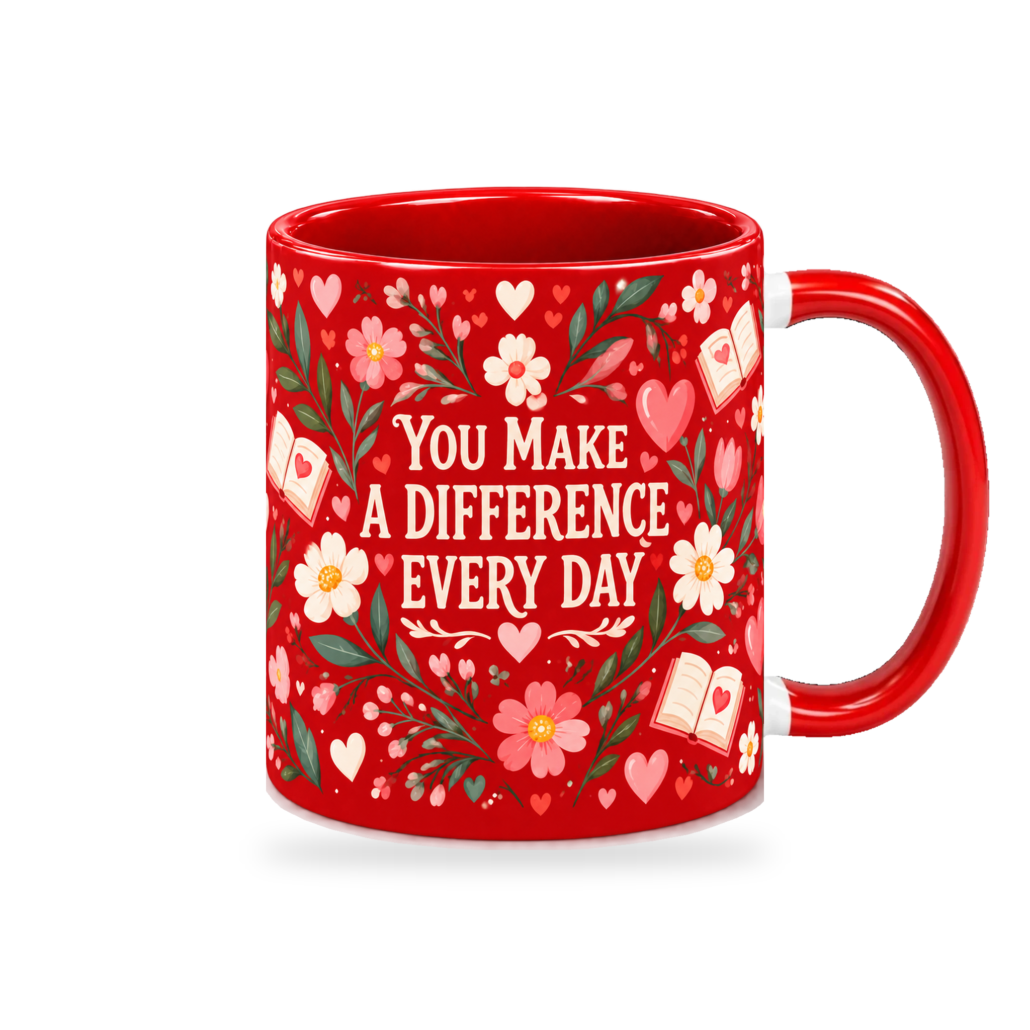 Scarlet Heart Lessons Teacher Mug – 320ml — right view on a transparent background