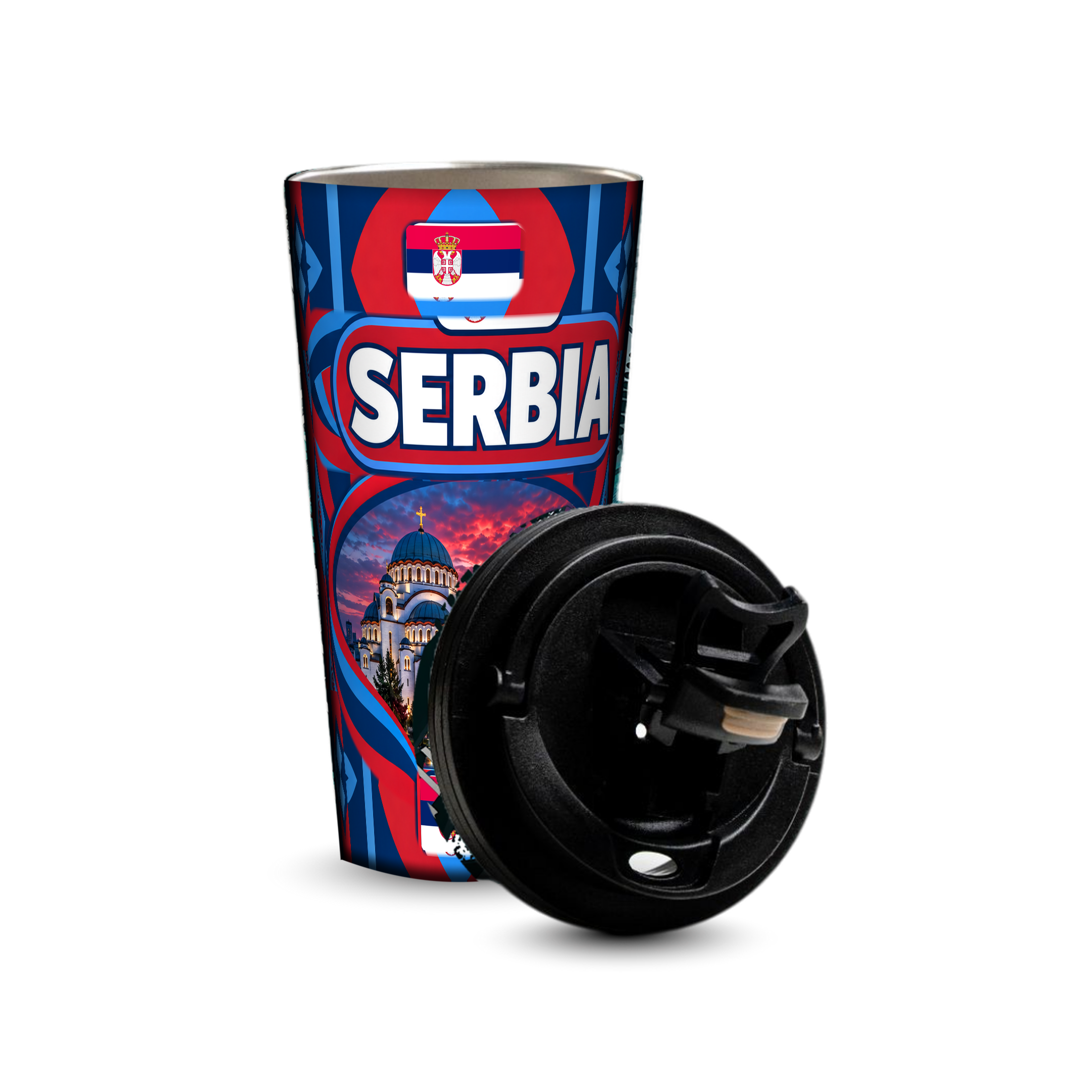 Serbia 480ml tumbler with removable leak-proof lid