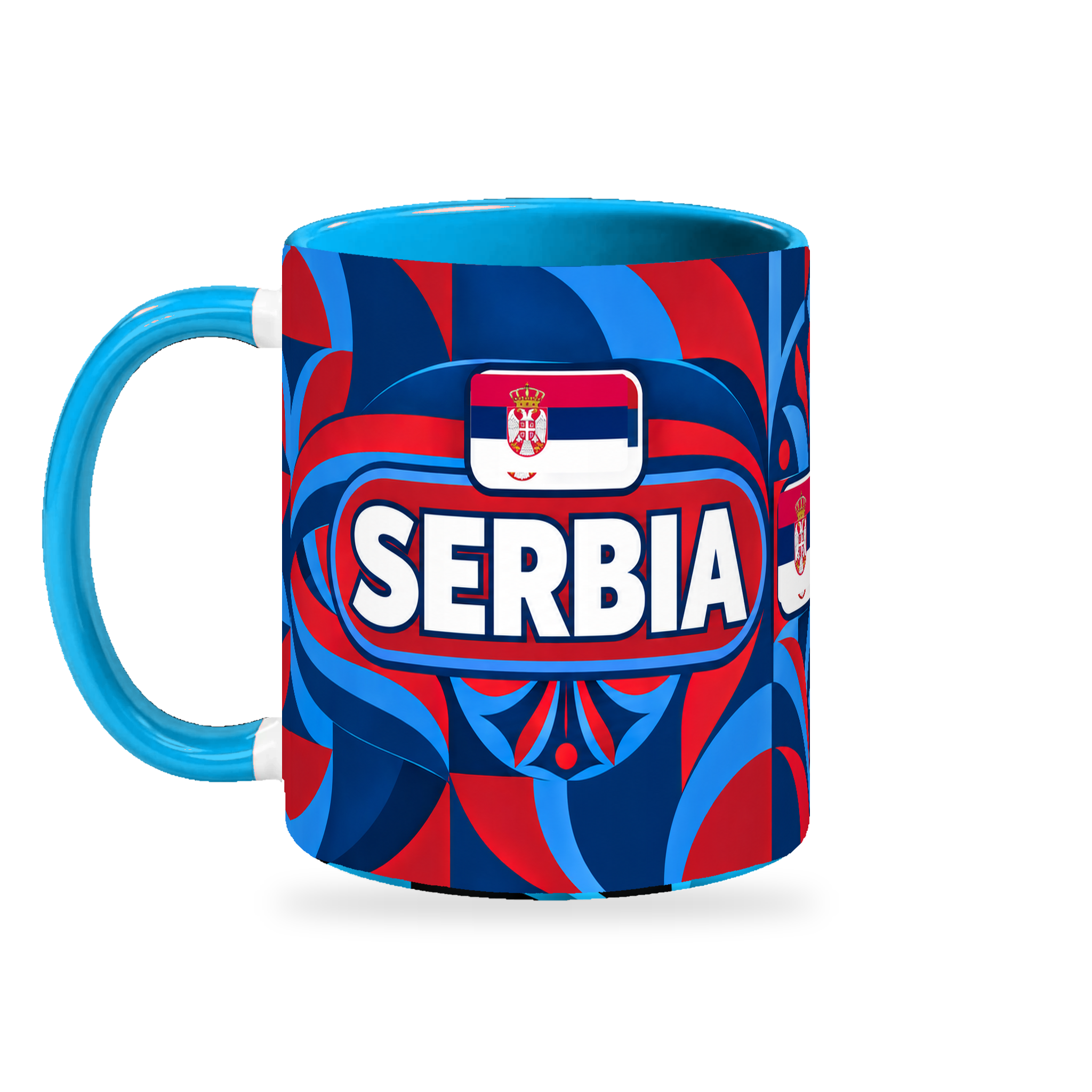 Serbia Mug – 320ml — left-handle view on white with a soft shadow
