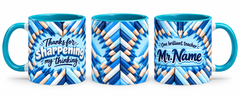 Sharp Thinking Mug – 320ml, teal ceramic mug, full-wrap overview