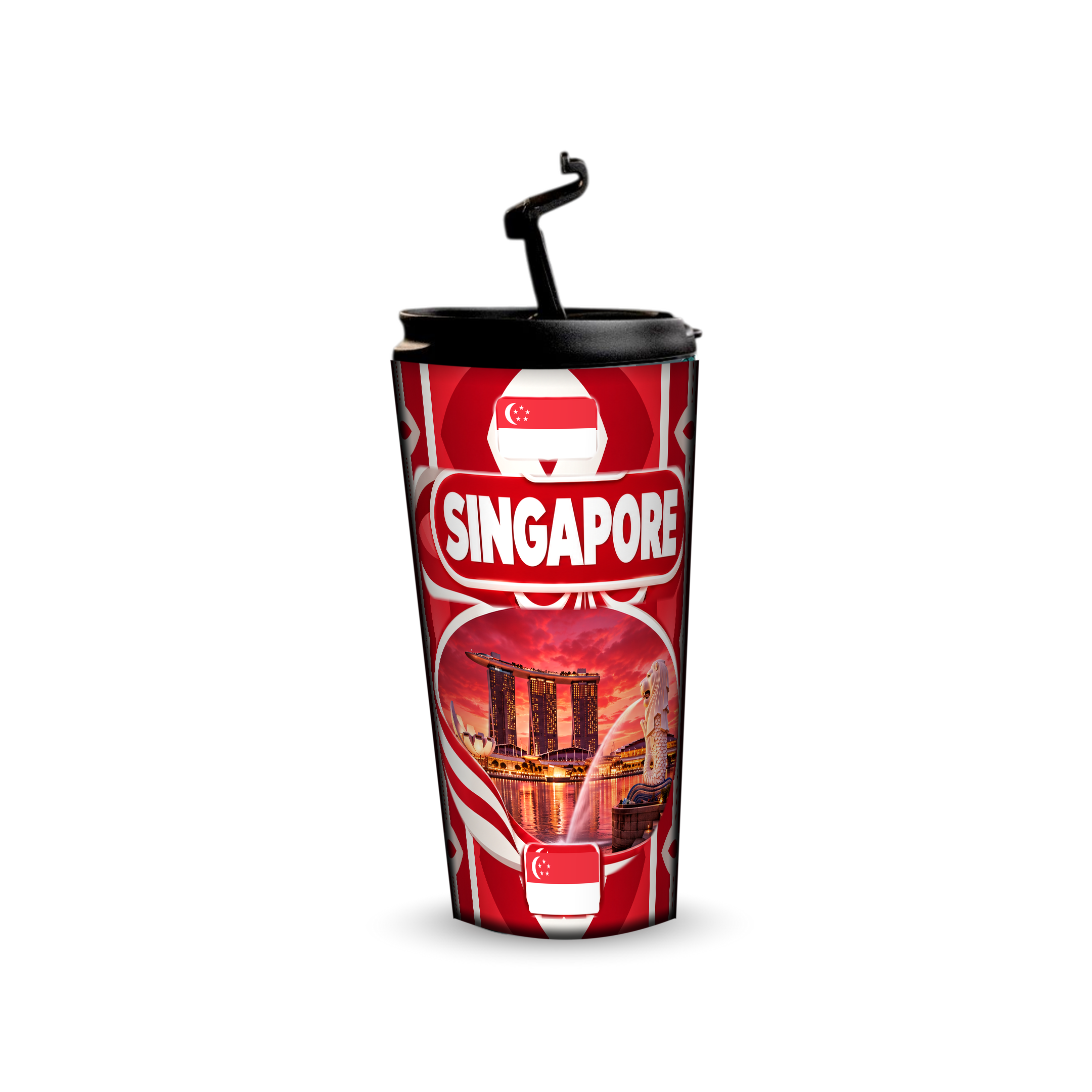 Singapore 480ml tumbler with reusable straw