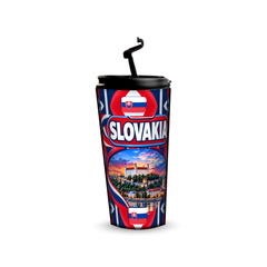 Slovakia 480ml tumbler with reusable straw