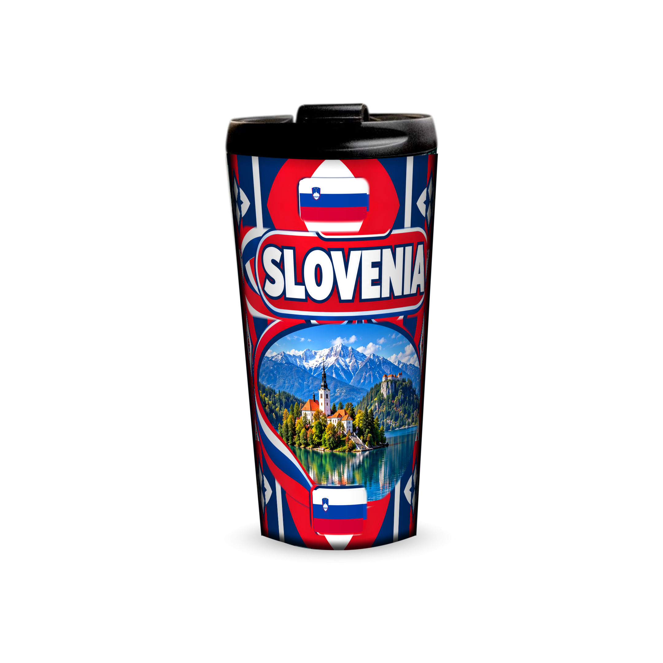 Slovenia 480ml tumbler front view with country design