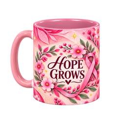 Still Blooming Pinktober Mug – Pink, 320ml, left handle view