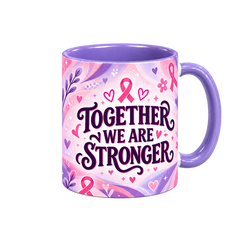 Stronger Together Pinktober Mug – Light Purple, 320ml, right handle view