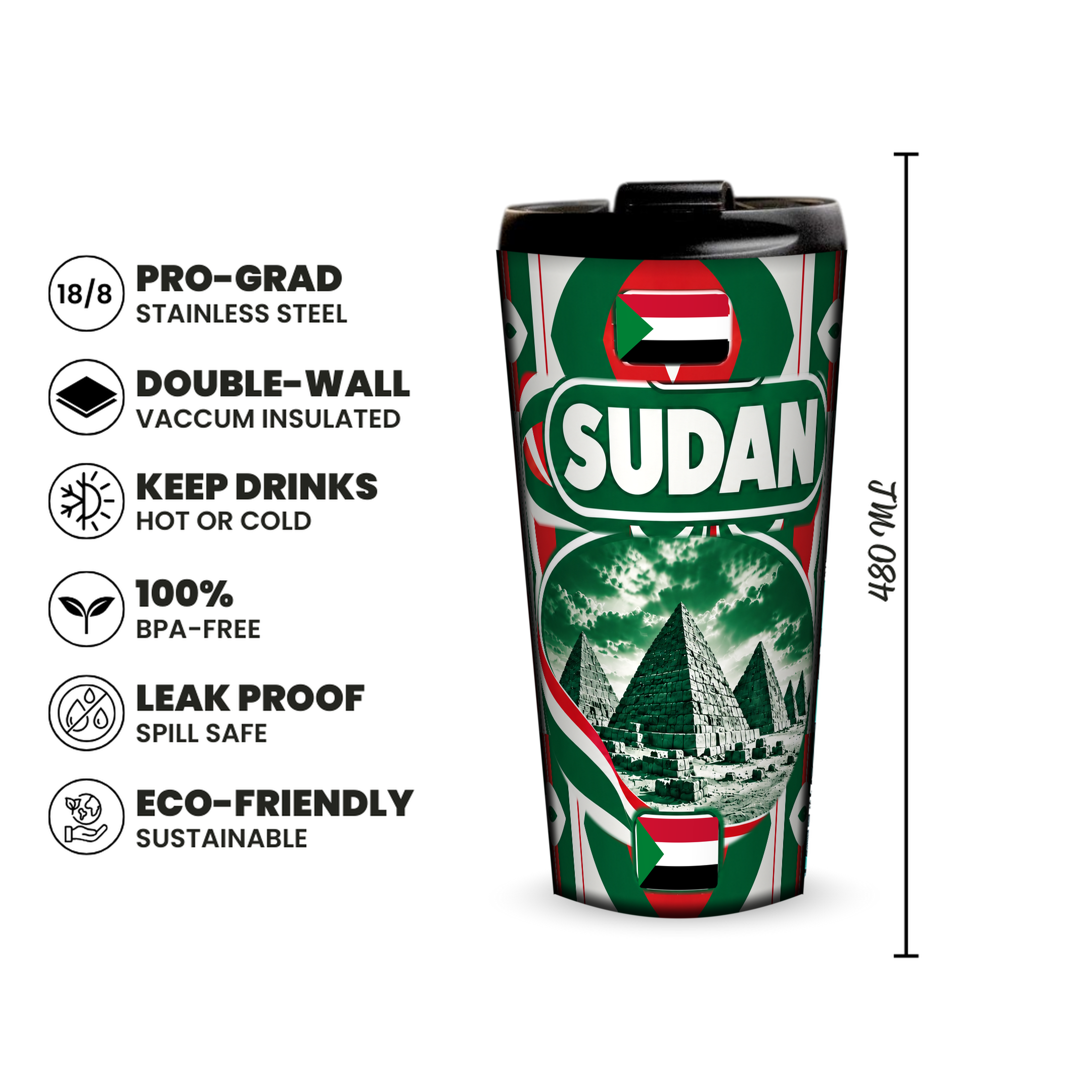 Sudan 480ml insulated tumbler features and size