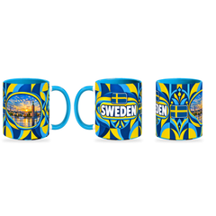 Sweden Mug – 320ml — three matching angles together on white with a soft shadow