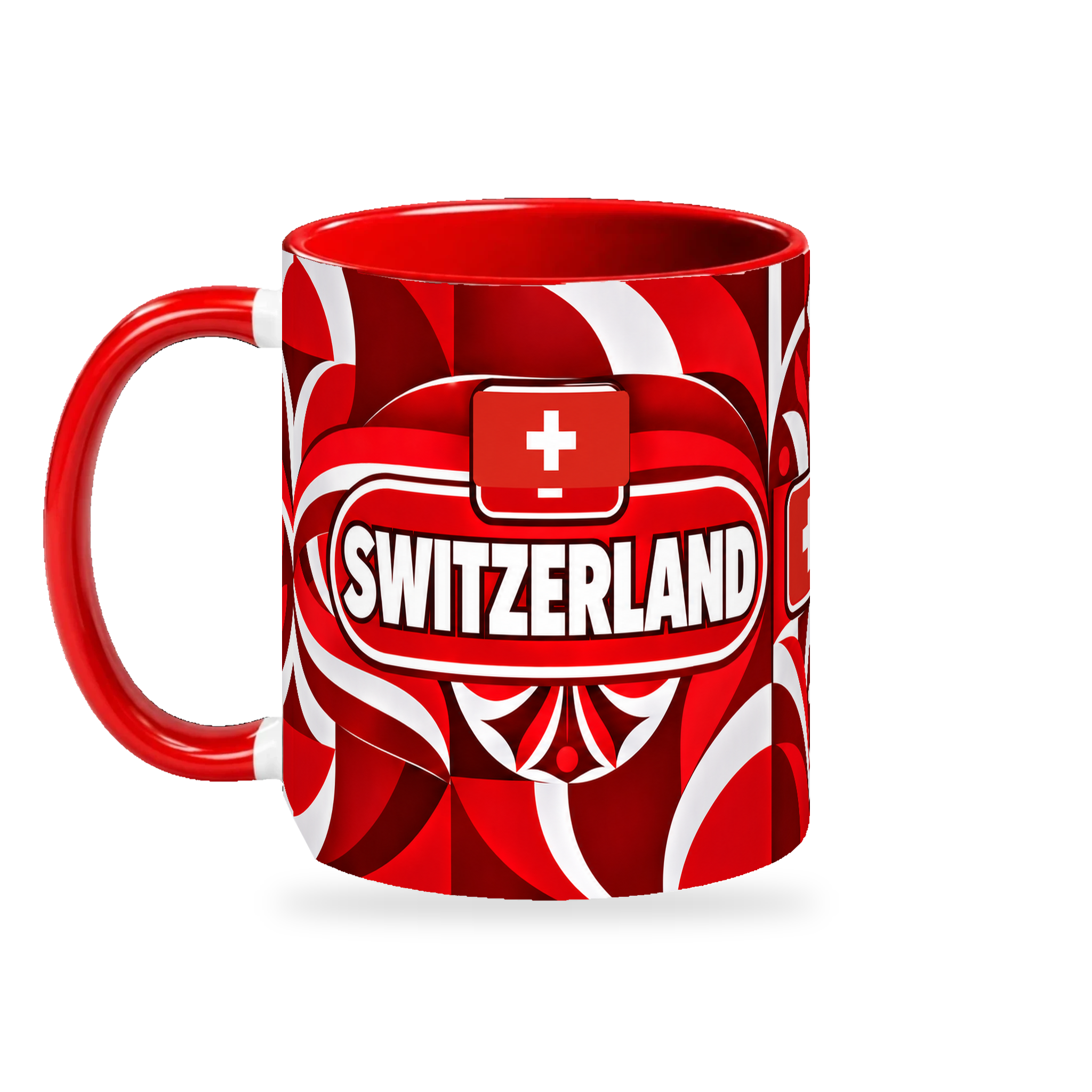 Switzerland Mug – 320ml — left-handle view on a white background with a soft shadow