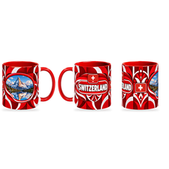 Switzerland Mug – 320ml — three matching angles together on a white background with a soft shadow