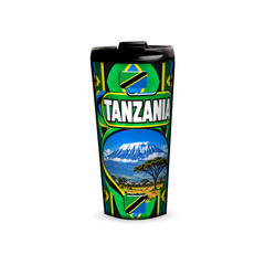 Tanzania 480ml tumbler front view with country design