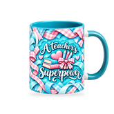 Teacher Superpower Mug – 320ml — right view on a transparent background