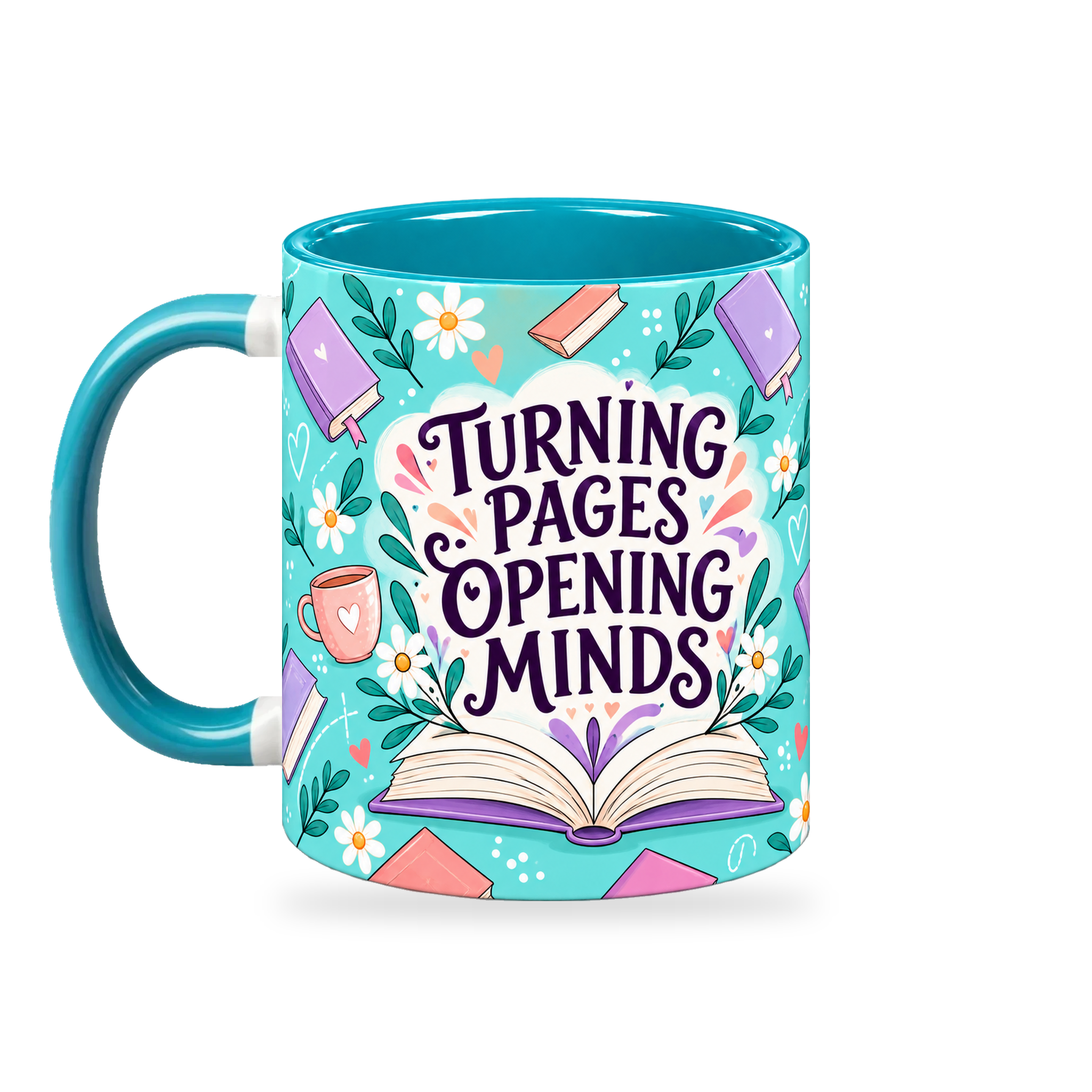 Tiffany Book Club Teacher Mug – 320ml — left view on a transparent background