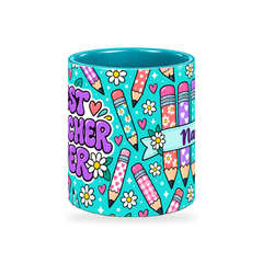 Tiffany Pencil Parade Teacher Mug – 320ml — center view on a transparent background