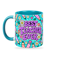 Tiffany Pencil Parade Teacher Mug – 320ml — left view on a transparent background