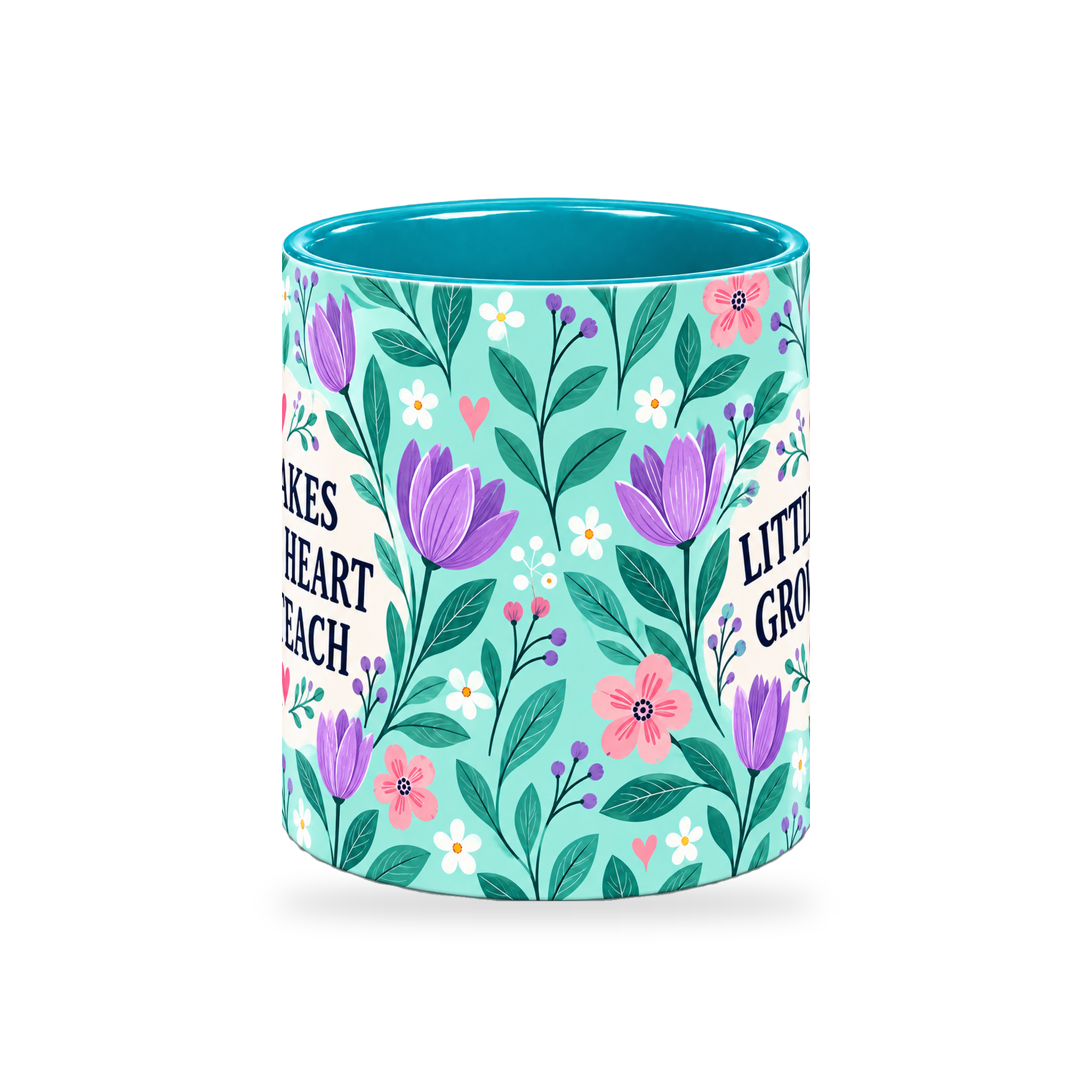Tiffany Tulip Tile Teacher Mug – 320ml — center view on a transparent background