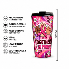 Together in Pink Pinktober Tumbler – 480ml, 480ml capacity and product features