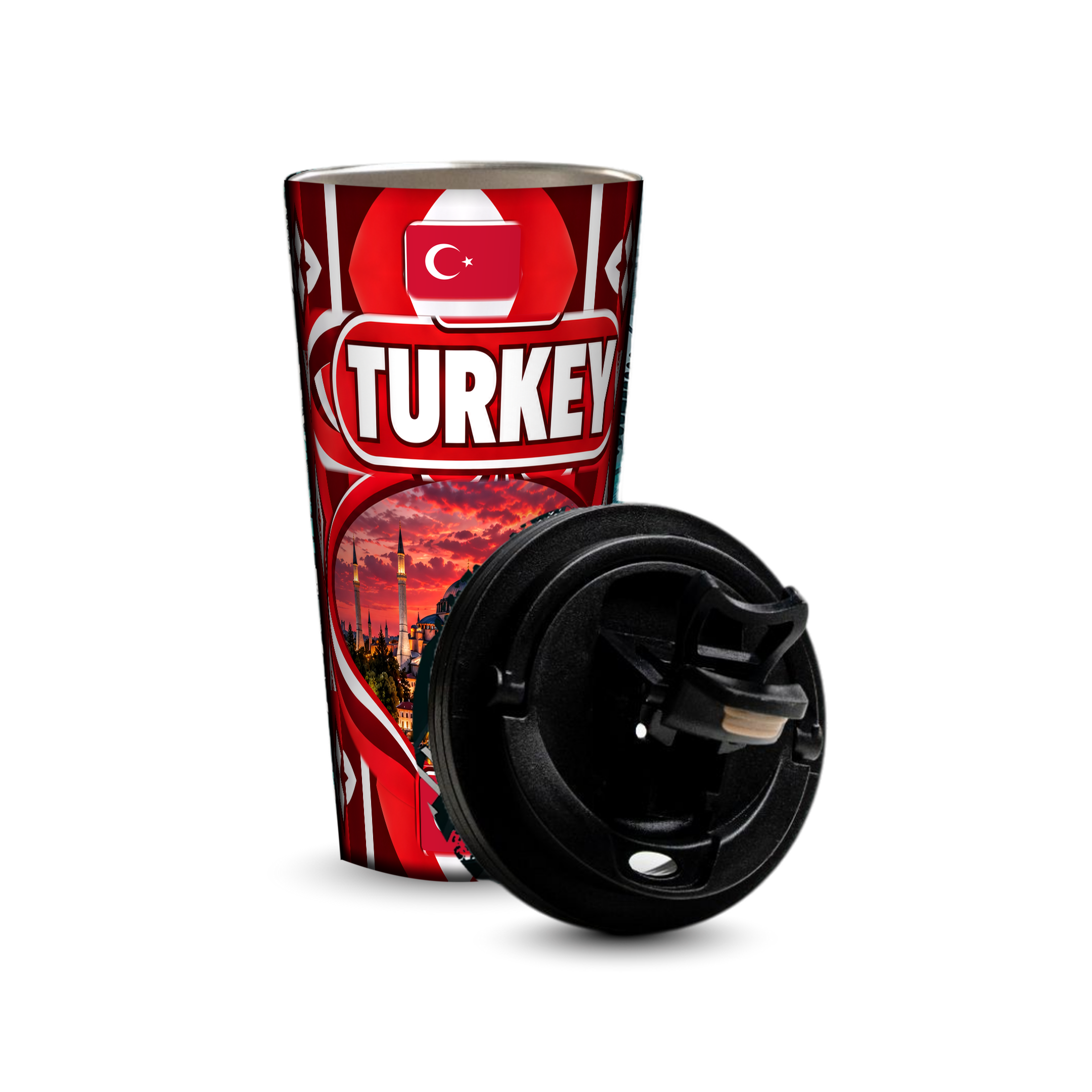 Turkey 480ml tumbler with removable leak-proof lid