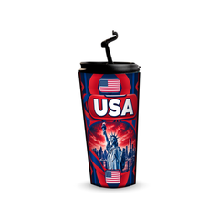 USA 480ml tumbler with reusable straw